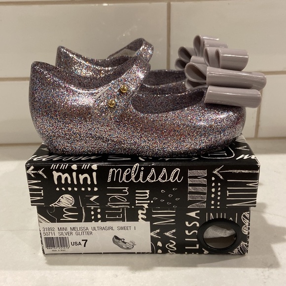 Mini Melissa ultragirl Sweet I silver glitter size toddler 7 - Picture 10 of 13